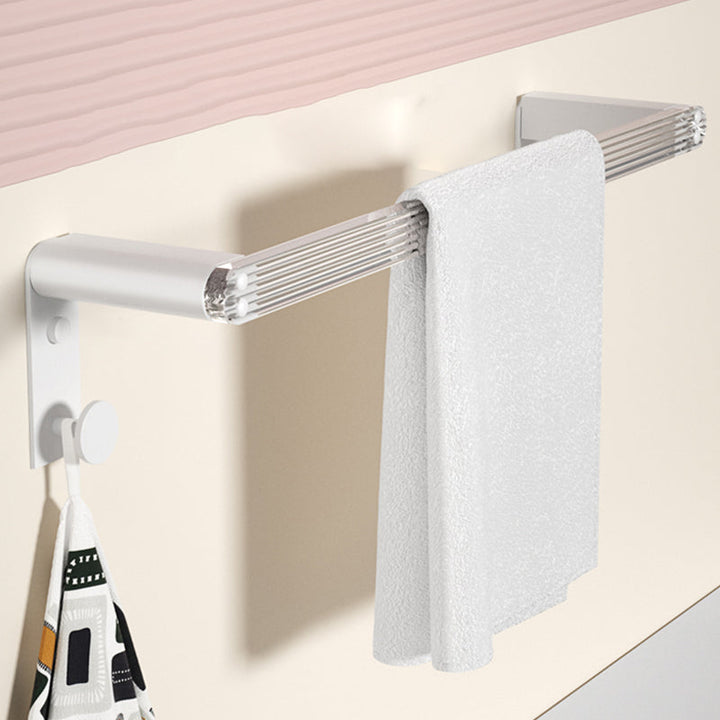 BowLift | White Bathroom Accessory Set Metal & Acrylic Bathroom Set with Bath Shelf/Towel Hook