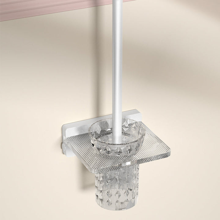 BowLift | White Bathroom Accessory Set Metal & Acrylic Bathroom Set with Bath Shelf/Towel Hook