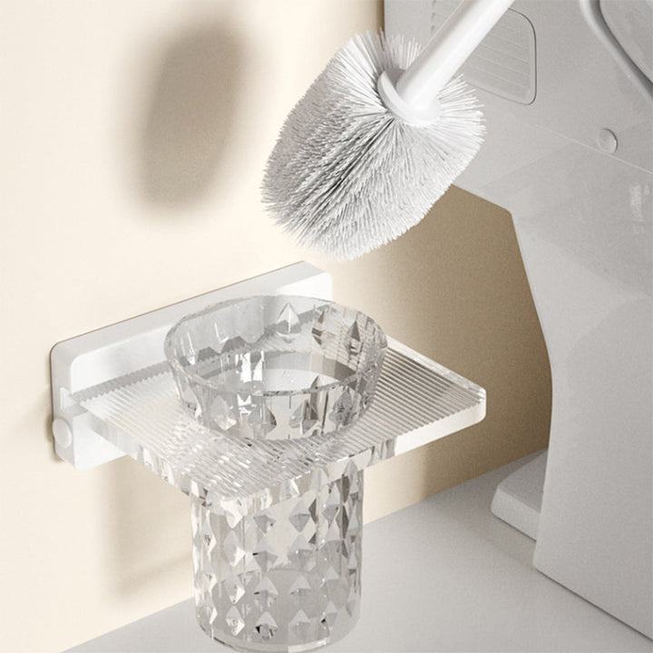 BowLift | White Bathroom Accessory Set Metal & Acrylic Bathroom Set with Bath Shelf/Towel Hook