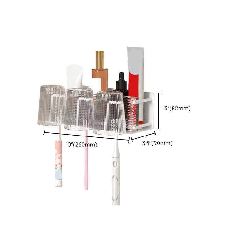 BowLift | White Bathroom Accessory Set Metal & Acrylic Bathroom Set with Bath Shelf/Towel Hook