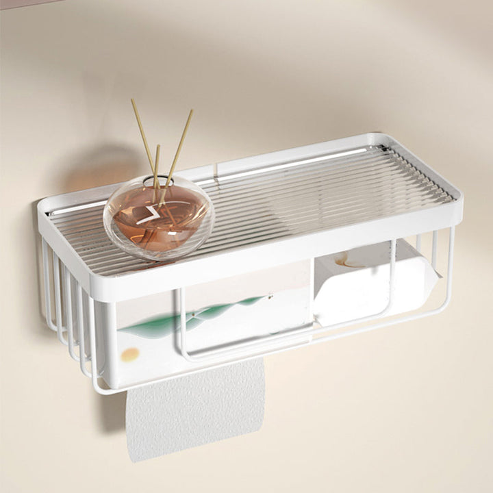 BowLift | White Metal and Acrylic Bathroom Accessories as a Single Piece or in a Set with Bathroom Shelf