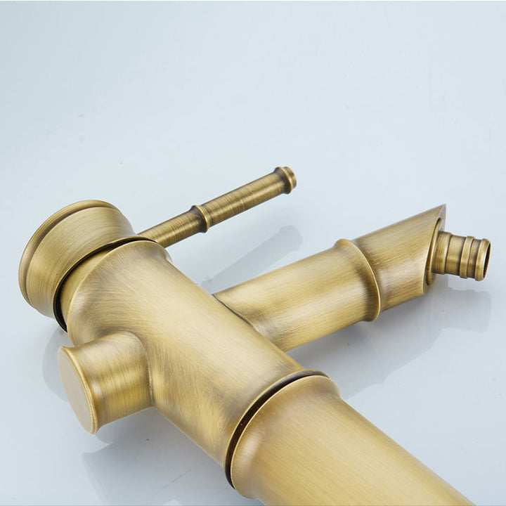 BowLift | Farmhouse Vessel Sink Faucet Copper 1-Handle Low Arc Vessel Faucet for Bathroom