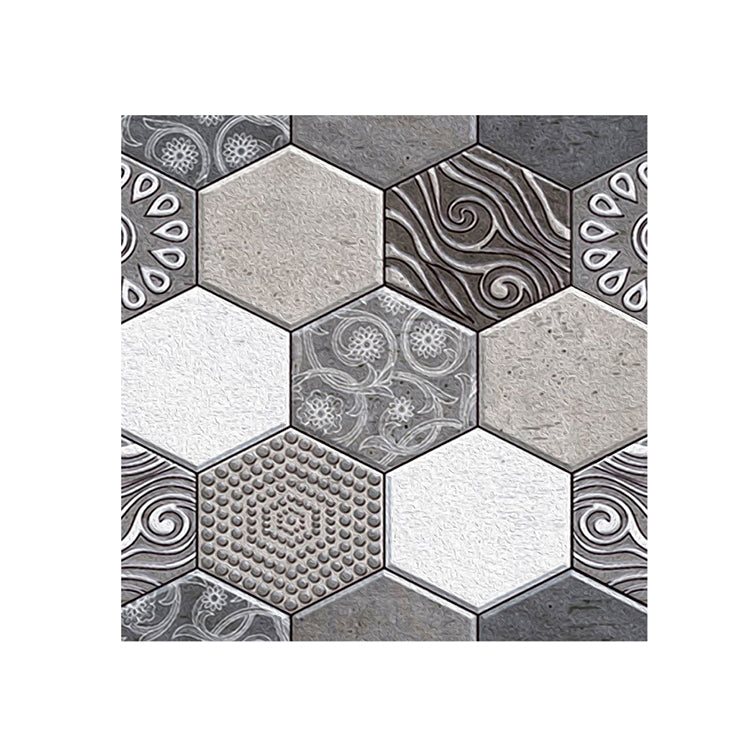 BowLift | Hexagonal Tile - Peel & Stick Plastic Stain Resistant Peel and Stick Mosaic Tile 5-Pack