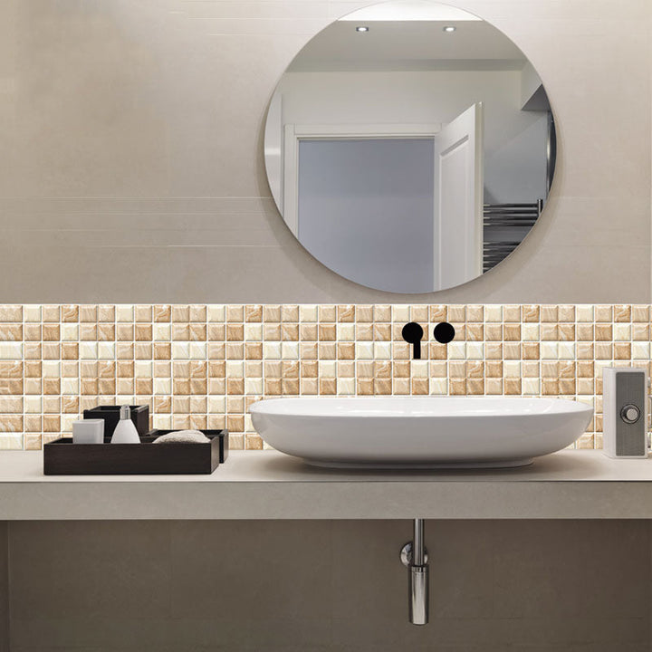 BowLift | Square Peel and Stick Tile Mosaic Waterproof PVC Peel & Stick Tile for Shower 5-Pack