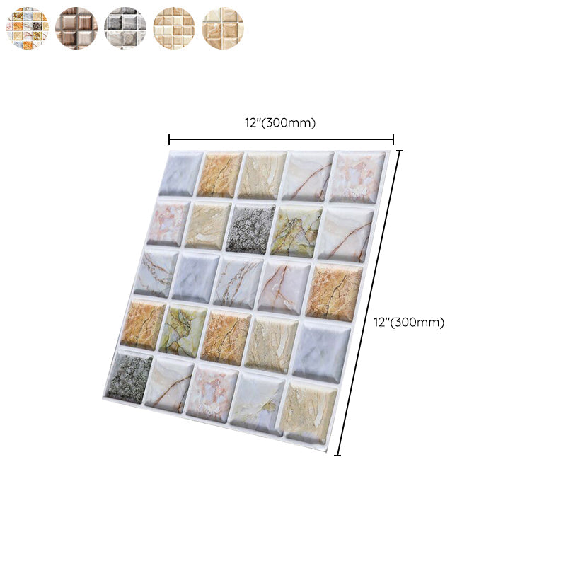 BowLift | Square Peel and Stick Tile Mosaic Waterproof PVC Peel & Stick Tile for Shower 5-Pack