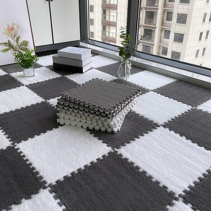BowLift | Multicolored Level Loop Carpet Tile Non-Slip Composite Floor Tiles for Bedroom