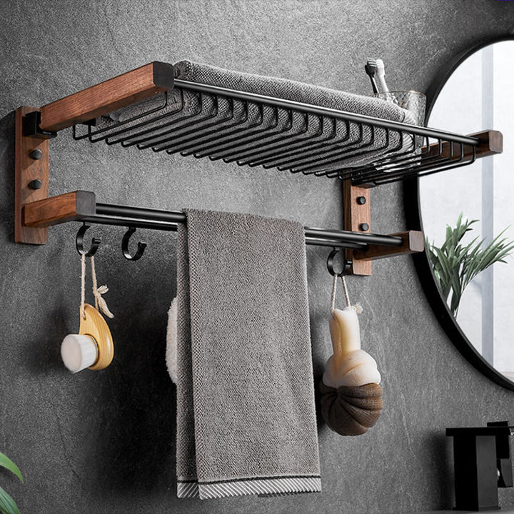 BowLift | Modern black bathroom set bathroom shelf towel bar bathroom accessories set
