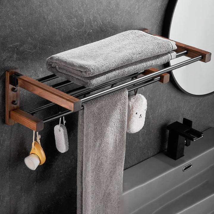 BowLift | Modern black bathroom set bathroom shelf towel bar bathroom accessories set
