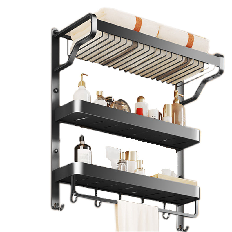BowLift | Modern Bathroom Set Matte Black Bathroom Shelf Towel Rack Bathroom Accessories Set