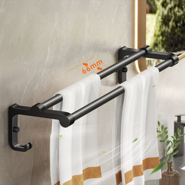 BowLift | Modern Bathroom Set Matte Black Bathroom Shelf Towel Holder Bathroom Accessories Set
