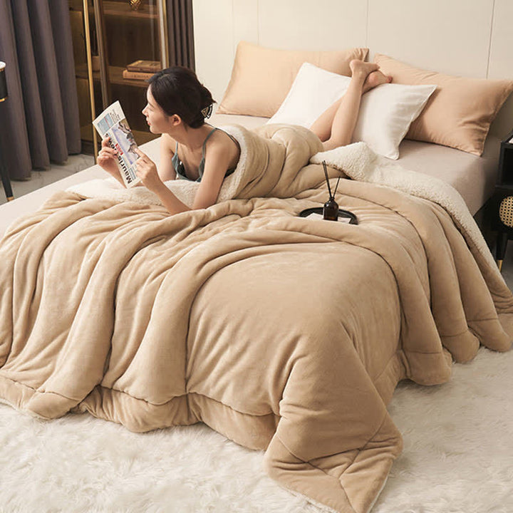 BowLift | Solid thick double-sided velvet cube blanket