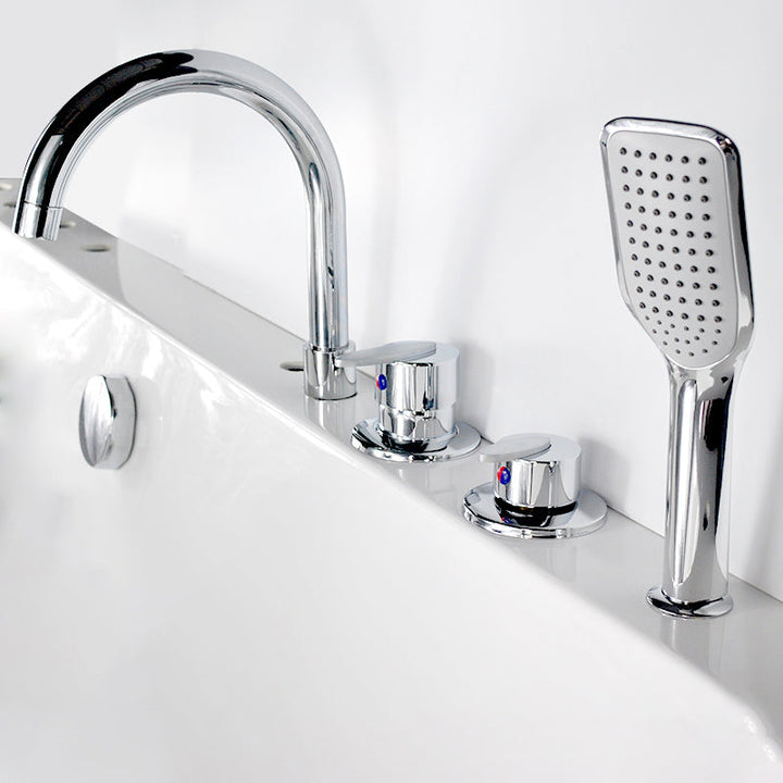 BowLift | Wall-mounted Copper Roman Bathtub Faucet Low Arc Roman Bathtub Filler Trim
