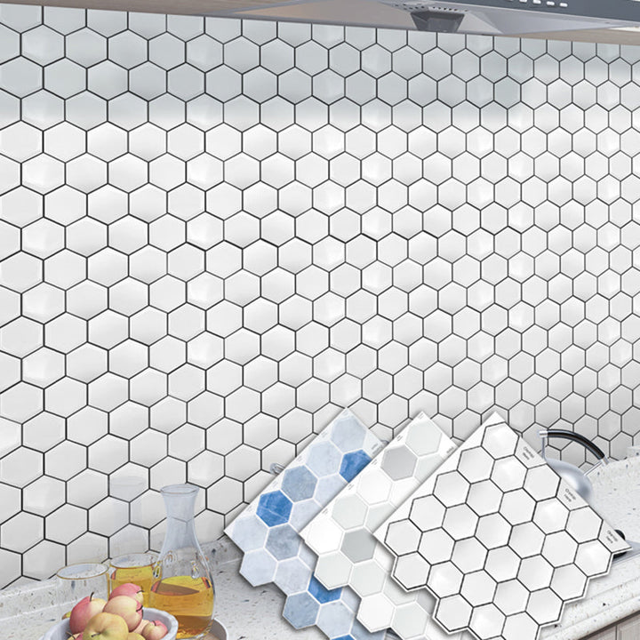 BowLift | Peel-and-Stick Tiles Hexagonal Waterproof PVC Peel & Stick Mosaic Tile for Shower