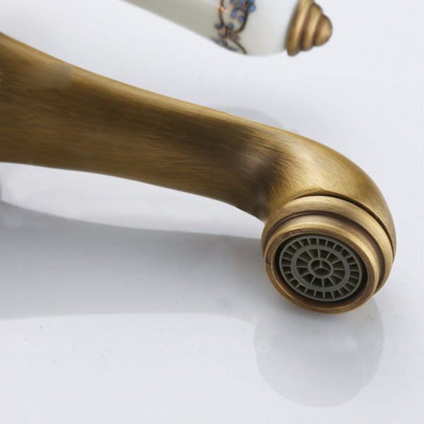 BowLift | Low arch country vessel faucet single lever brass faucet for bathroom