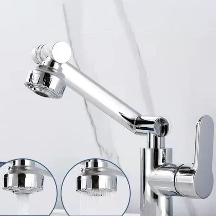 BowLift | Modern sink faucet stainless steel lever handles swivel spout sink faucet