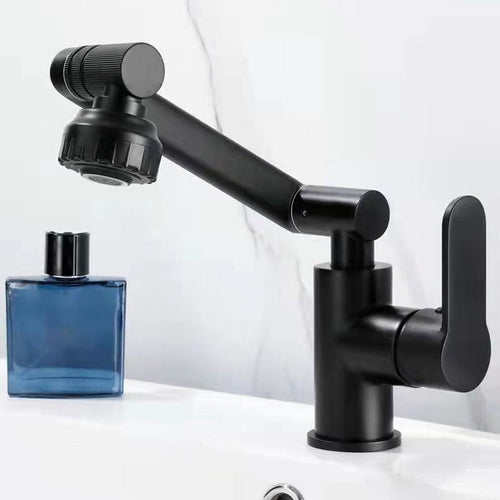 BowLift | Modern sink faucet stainless steel lever handles swivel spout sink faucet
