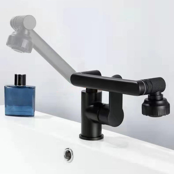 BowLift | Modern sink faucet stainless steel lever handles swivel spout sink faucet