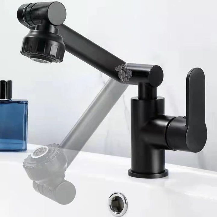 BowLift | Modern sink faucet stainless steel lever handles swivel spout sink faucet