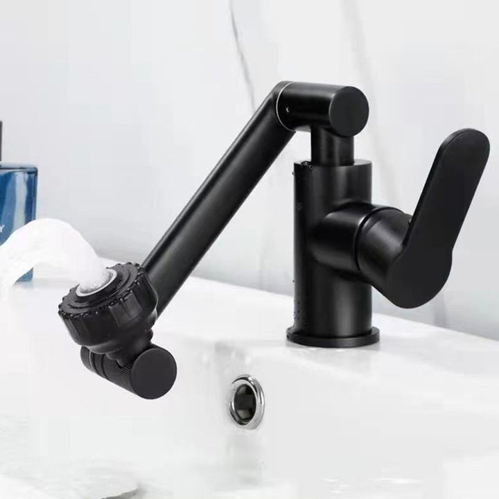 BowLift | Modern sink faucet stainless steel lever handles swivel spout sink faucet