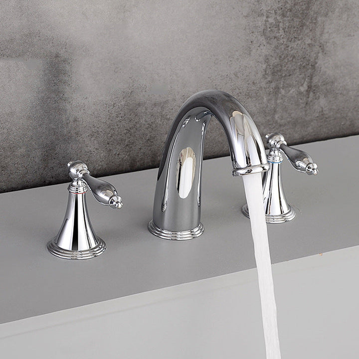 BowLift | Modern widespread sink faucet Simple bathroom double handle faucet with lever handle