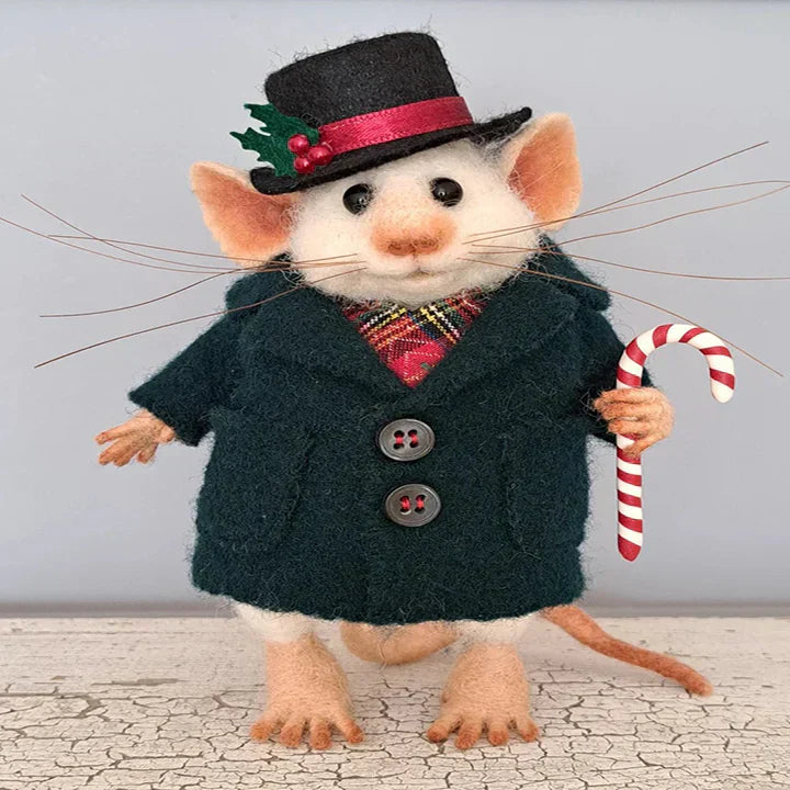 BowLift | Handmade felt mouse | Christmas decoration & gift idea | Needle felted from wool & fabric | Sustainable
