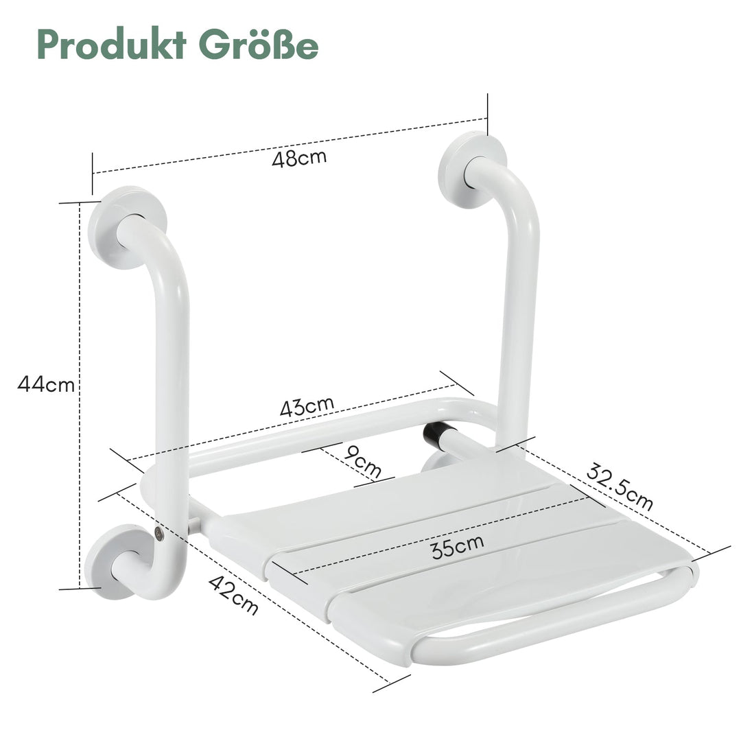 Foldable shower seat with armrests wall-mounted | Bowlift