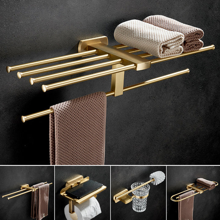 BowLift | Traditional Golden Bath Accessory Set Brass Bathroom Accessories Kit