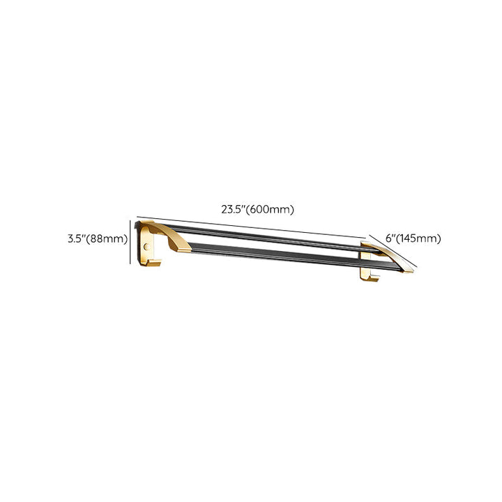 BowLift | Contemporary Bath Accessories Set Black & Golden Bath Shelf/Towel Bar