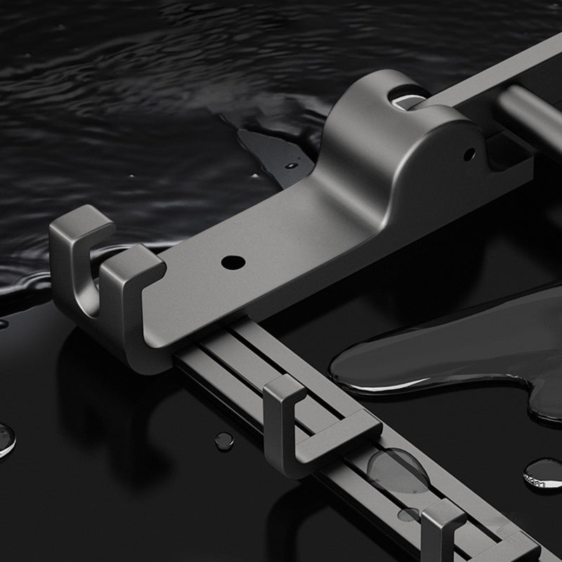 BowLift | Gray contemporary bathroom accessory set Bathroom shelf/towel holder & bathrobe hook incl.