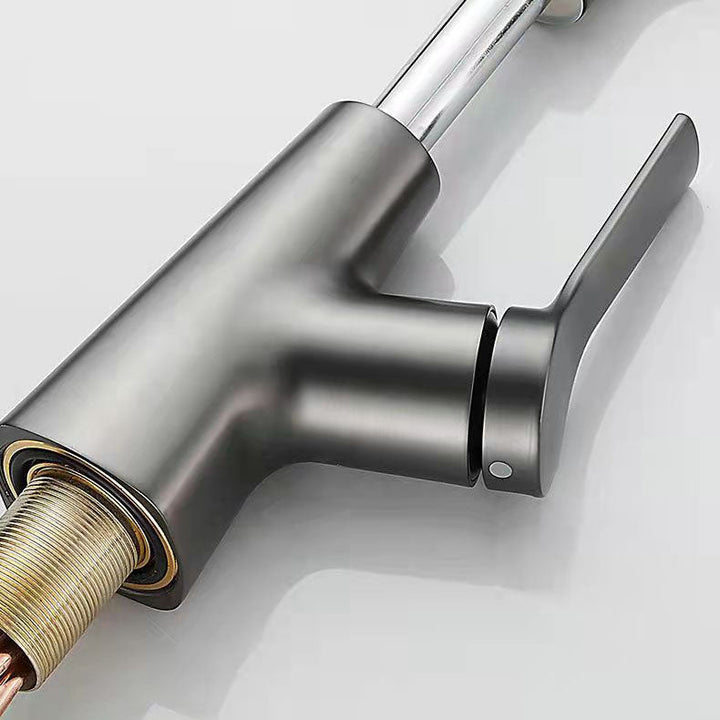 BowLift | Modern centerset faucet with single lever handle for countertop sink bathroom fixture