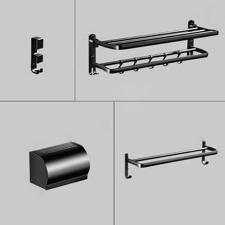 BowLift | Modern Aluminum Bathroom Hardware Set Black Bathroom Accessory Set