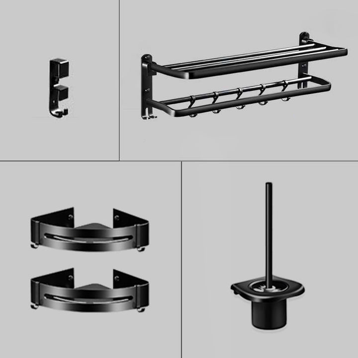 BowLift | Modern Aluminum Bathroom Hardware Set Black Bathroom Accessory Set
