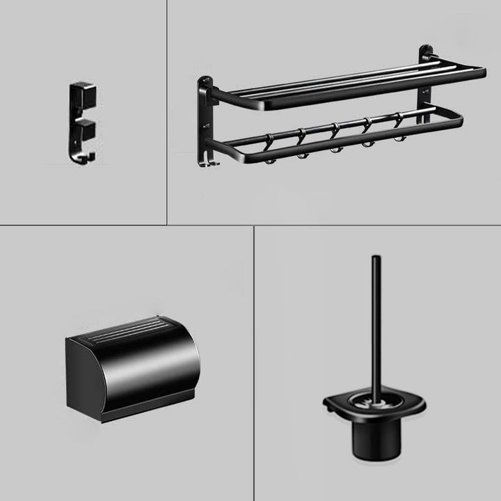 BowLift | Modern Aluminum Bathroom Hardware Set Black Bathroom Accessories Set