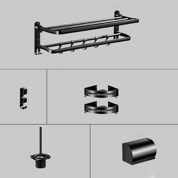 BowLift | Modern Aluminum Bathroom Hardware Set Black Bathroom Accessory Set