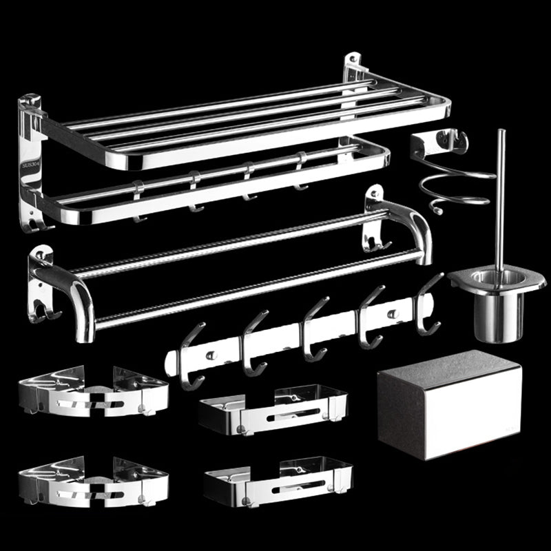 BowLift | Modern Stainless Steel Bathroom Set Silver Bathroom Accessory Set