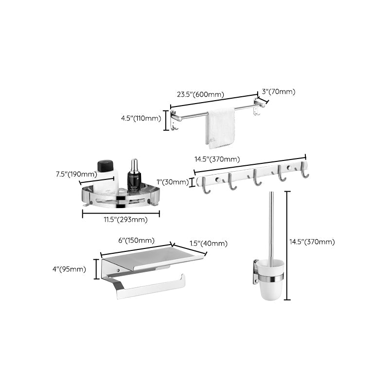 BowLift | Modern Bathroom Accessory Set Stainless Steel Bathroom Shelf Bathroom Set