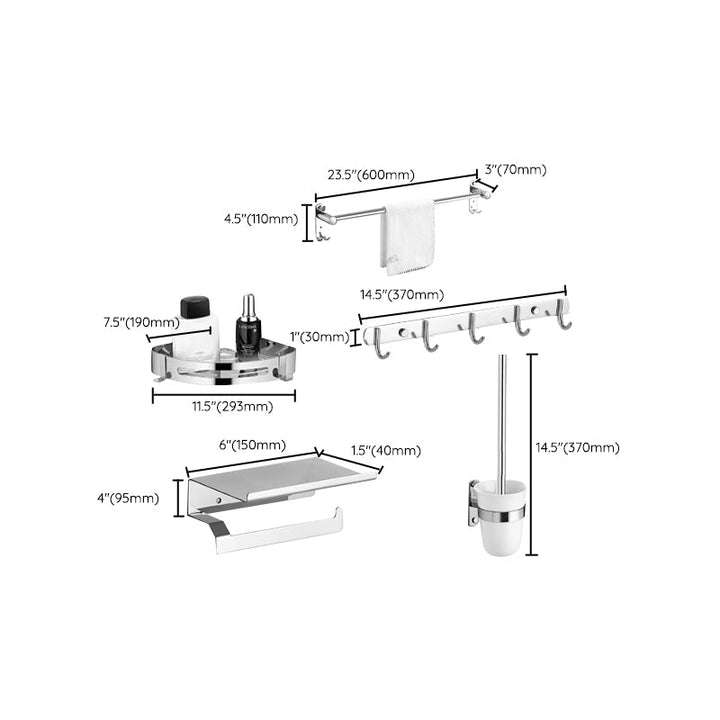 BowLift | Modern Bathroom Accessory Set Stainless Steel Bathroom Shelf Bathroom Set