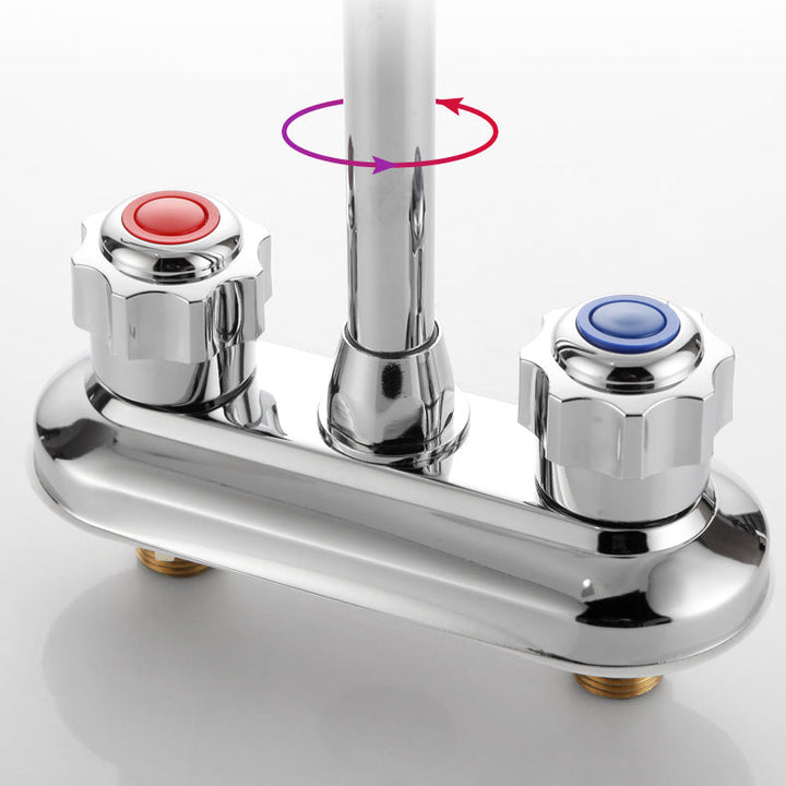 BowLift | Knob Handle Brass Faucet High Arc Swivel Sink Faucet for Bathroom