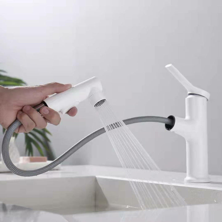 BowLift | Contemporary Vessel Faucet Copper Single Handle Low Arc Pull Down Vessel Faucet for Home