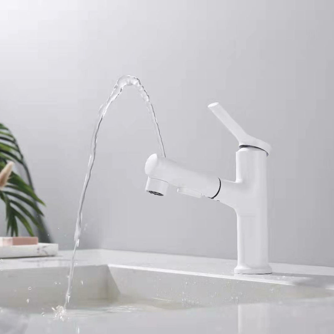 BowLift | Contemporary Vessel Faucet Copper Single Handle Low Arc Pull Down Vessel Faucet for Home