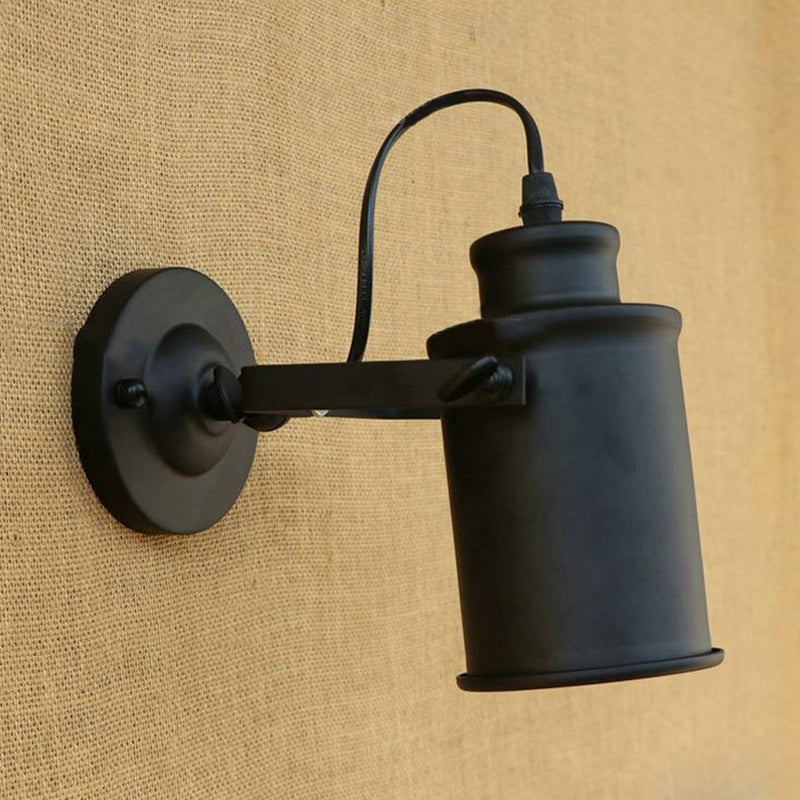 BowLift | Cylinder Metallic Wall Light Antique Style 1 Light Living Room Wall Mounted Light in Black/Rust