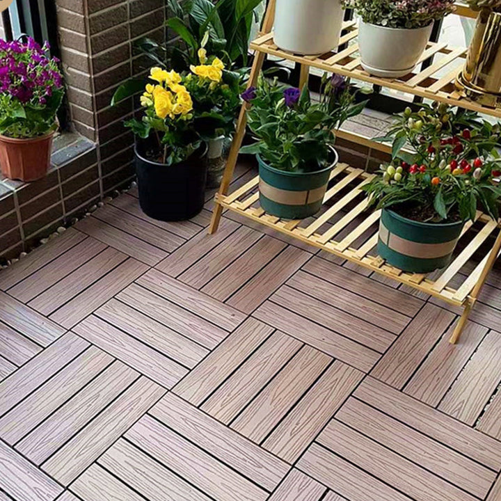 BowLift | Square Engineer Wooden Floor Water Repellent Smooth Tile for Patio Garden