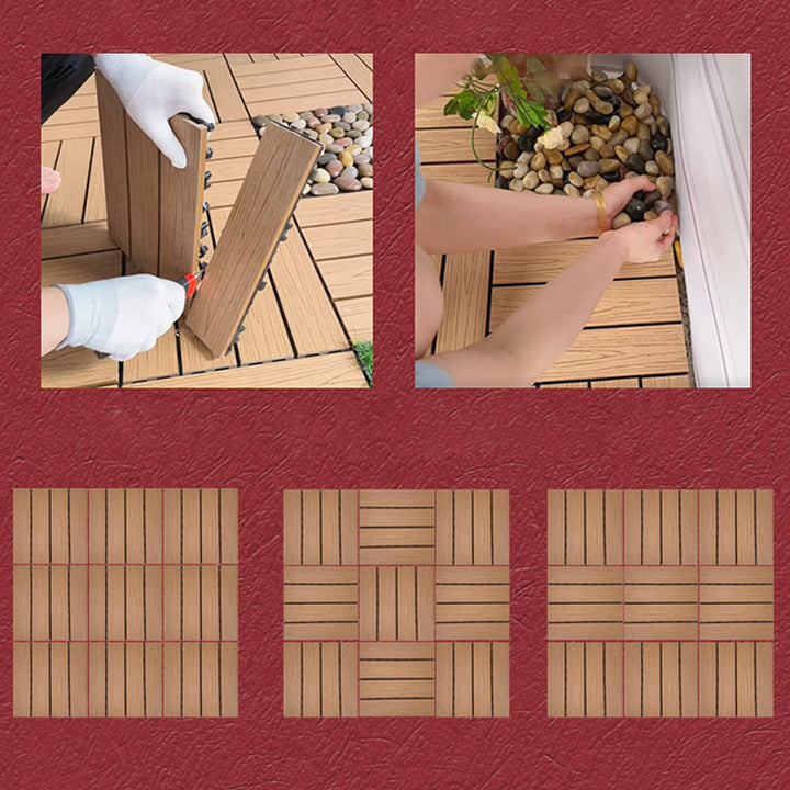 BowLift | Square Engineer Wooden Floor Water Repellent Smooth Tile for Patio Garden