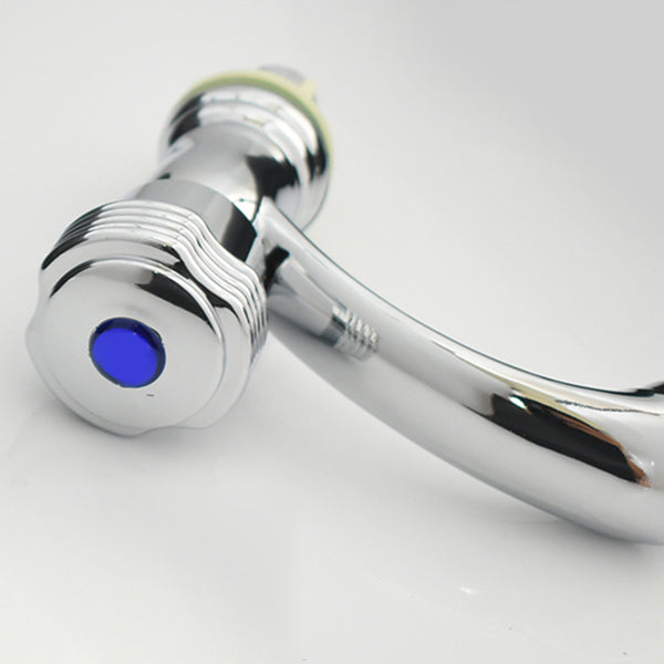 BowLift | Contemporary Water Tap Knob Handle Low Arc Zinc Faucet in Silver