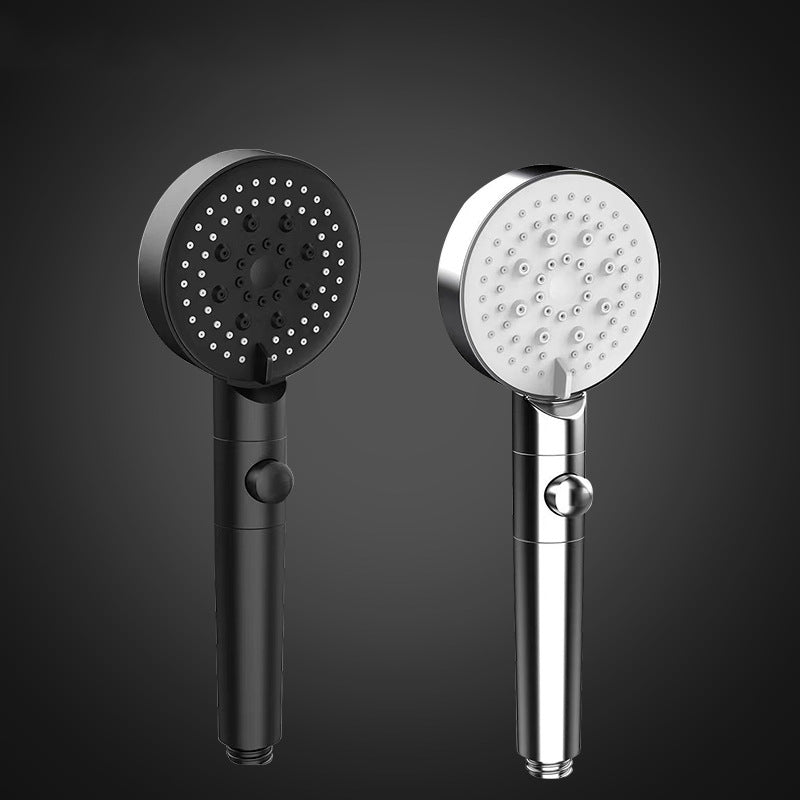 BowLift | Round Print Shower Head 6 Settings Adjustable Water Flow Handheld Shower Head