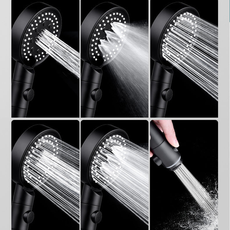 BowLift | Round Print Shower Head 6 Settings Adjustable Water Flow Handheld Shower Head
