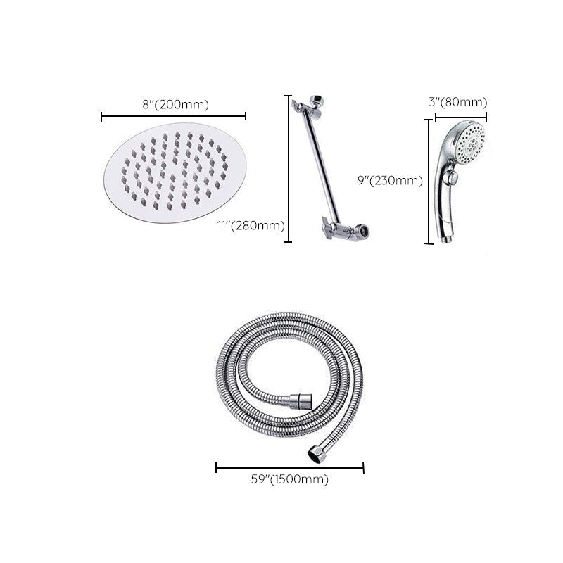 BowLift | Stainless Steel 8 Inch Shower Set 5 Sprays Handheld Showerhead Shower Arm