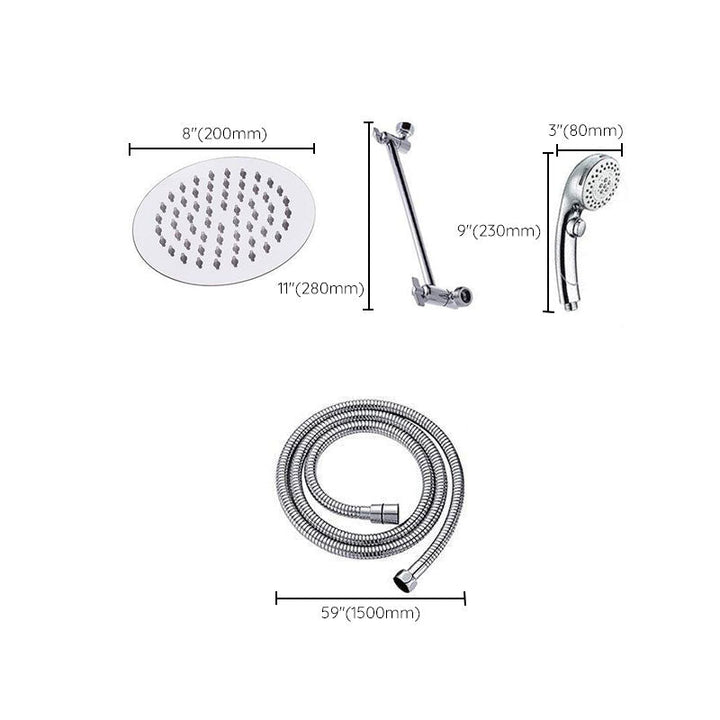 BowLift | Stainless Steel 8 Inch Shower Set 5 Sprays Handheld Showerhead Shower Arm