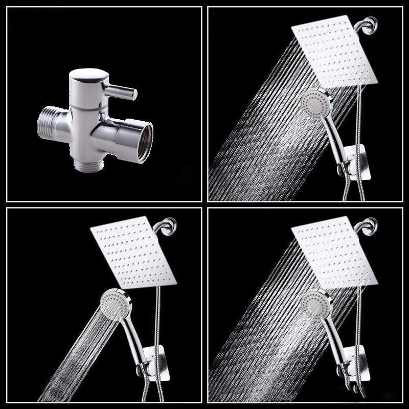 BowLift | High Pressure 8 Inch Shower Set 3-Function Hand Shower Stainless Steel Square Top Light