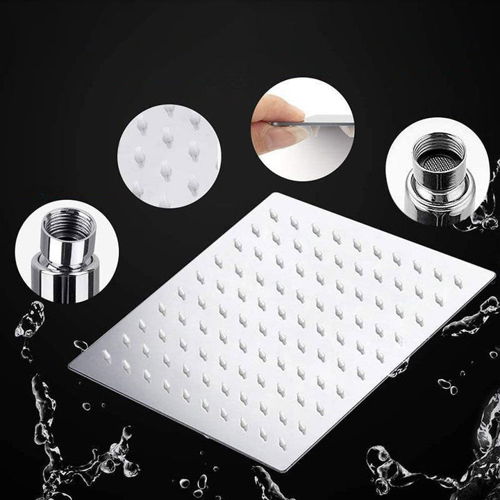BowLift | High Pressure 8 Inch Shower Set 3-Function Hand Shower Stainless Steel Square Ceiling Shower Head